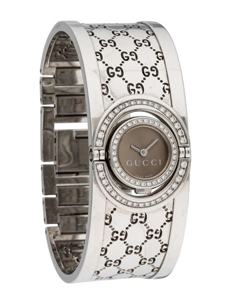 gucci watch with diamonds womens|Gucci diamond watches for women.